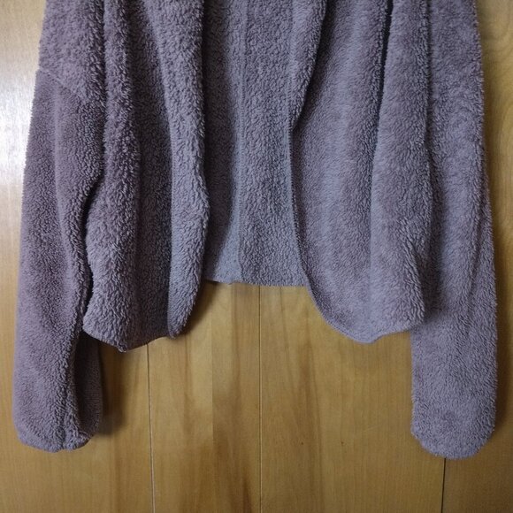 FAVLUX Fashion Women's Small Hooded Open Front Super Soft Mauve Cardigan Casual - Picture 3 of 6